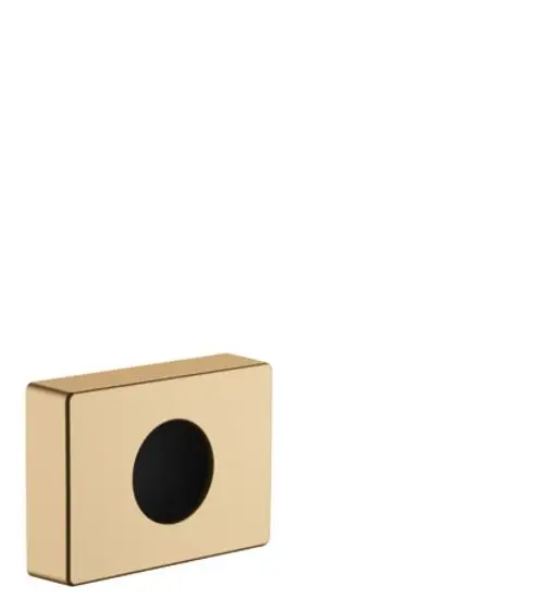 Hansgrohe Hygienebeutelspender in brushed bronze mit rechteckiger Form und kreisförmiger Öffnung in der Front. Minimalistisches Design, geeignet für Badezimmer.